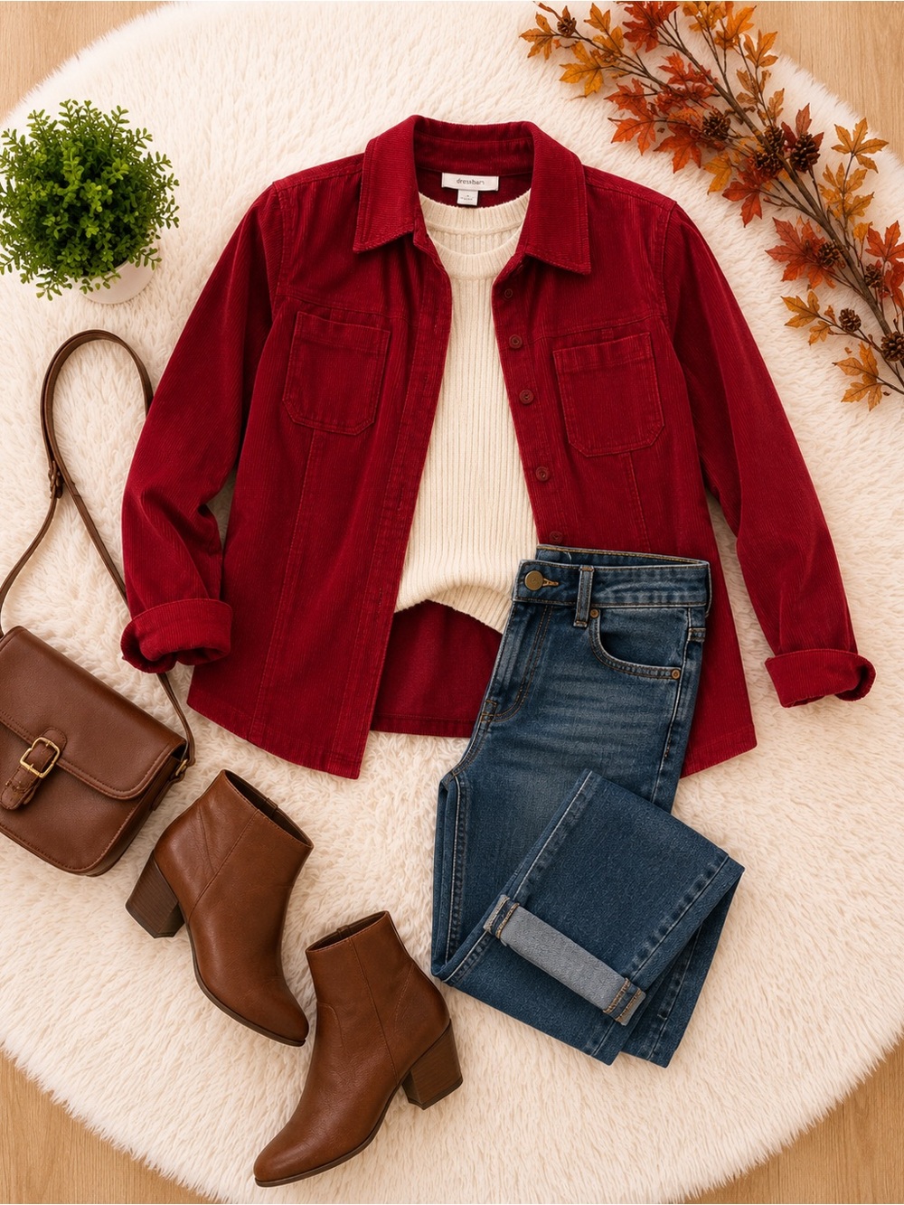 Dressbarn Bold Red Corduroy Jacket